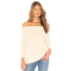 Fluffy Eyelash knit sweater XS white